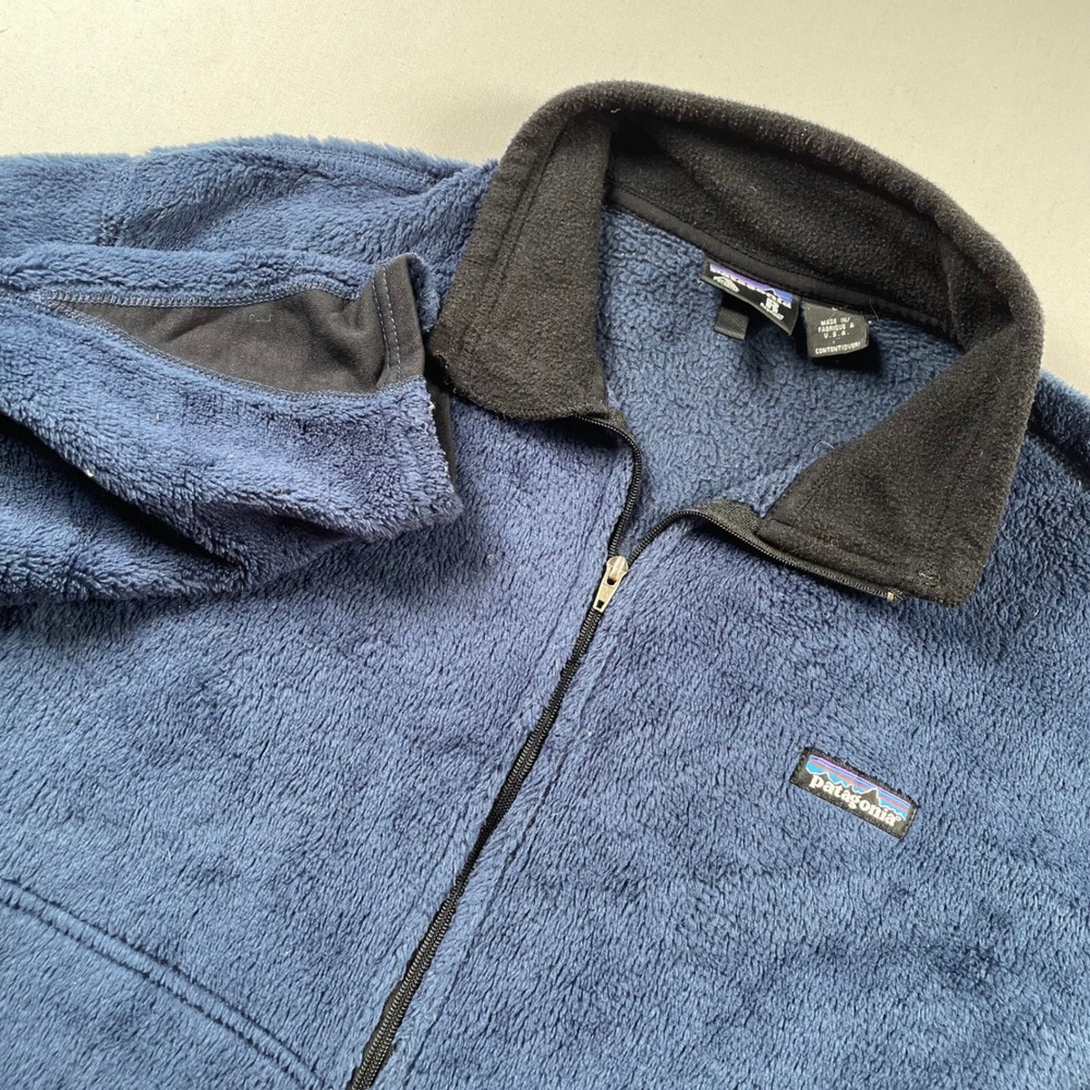 Patagonia Regulator R2 Polartec Fleece Jacket Mens Large Blue Full Zip USA Made